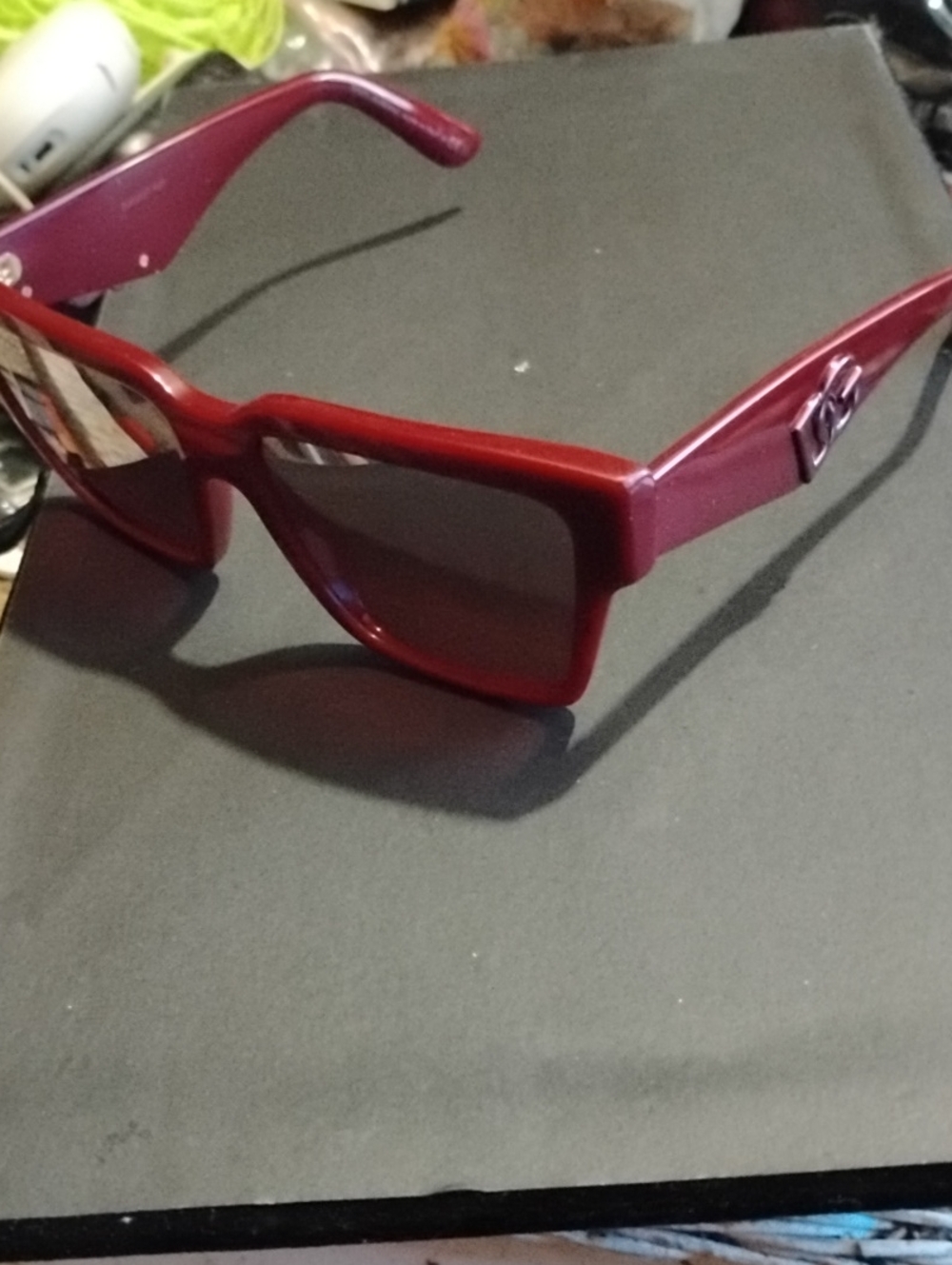 Women's Burgundy Square Frame Sunglasses